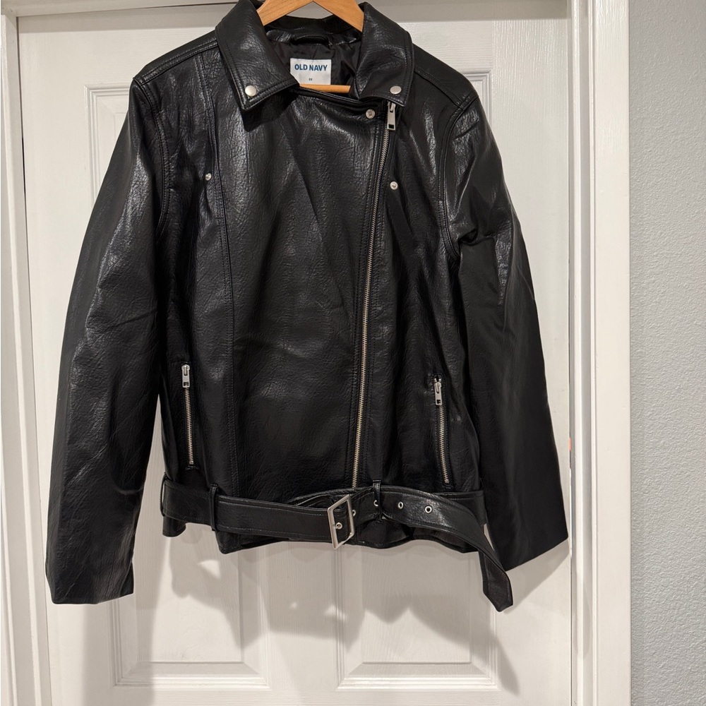 Old Navy Black Faux Leather Jacket